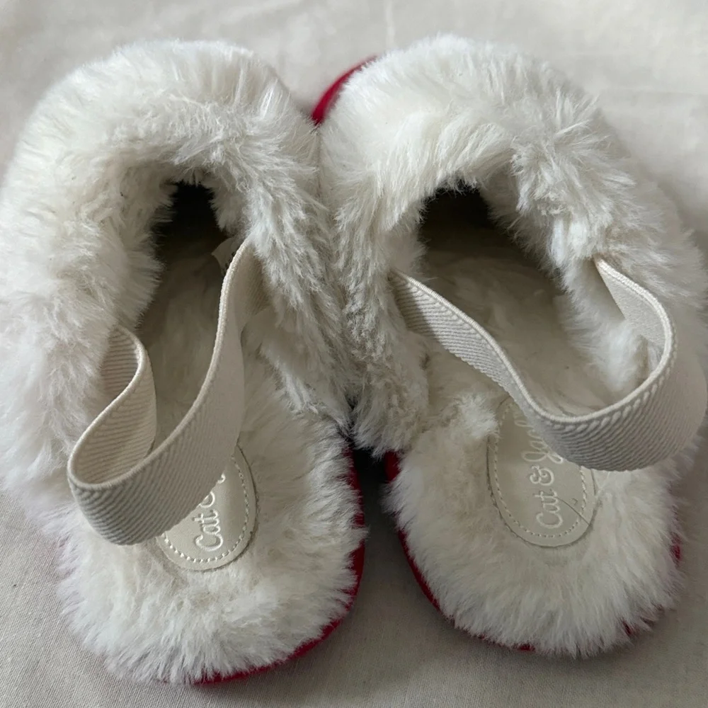 Cat & Jack 2 Pairs Red Shoes Slides Ballet Flats 11 12 - Picture 3 of 7